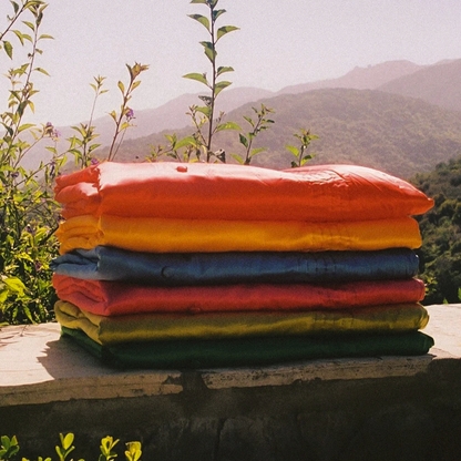 Throw Blanket Earth Tone Palette Silk Like Sheen Folded Layers