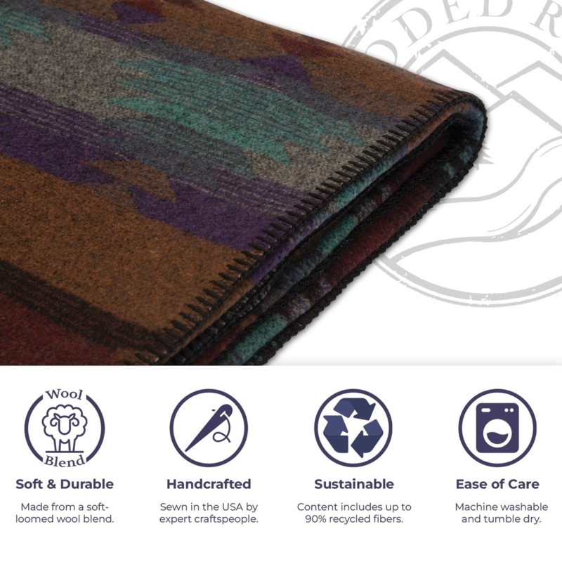 Throw Blanket Earth Tone Southwestern Bedding Turquoise Accent Woven