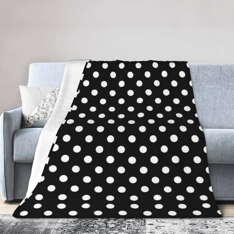 Throw Blanket Flannel-Like Monochrome Black and White Classic