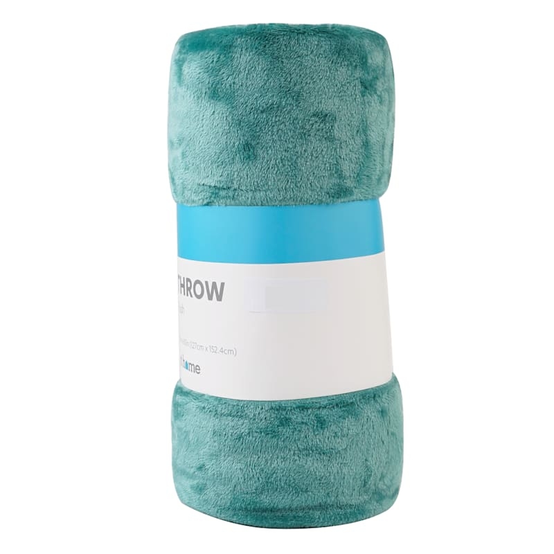 Throw Blanket Forest Green Velvety Sheen Plush Microfiber Soft Bed Throw