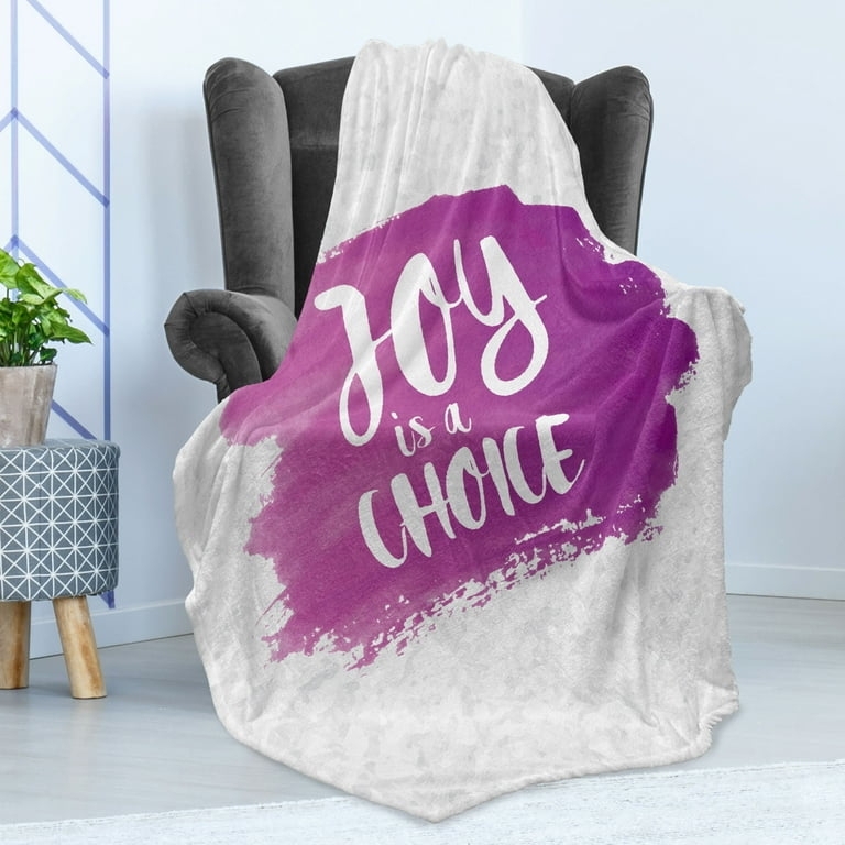 Throw Blanket Fuchsia Graphic Text Inspirational Quote Cheerful