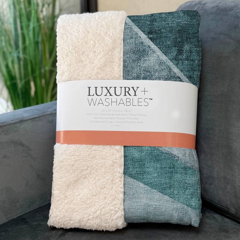 Throw Blanket Gray Sherpa Lined Plush Reversible