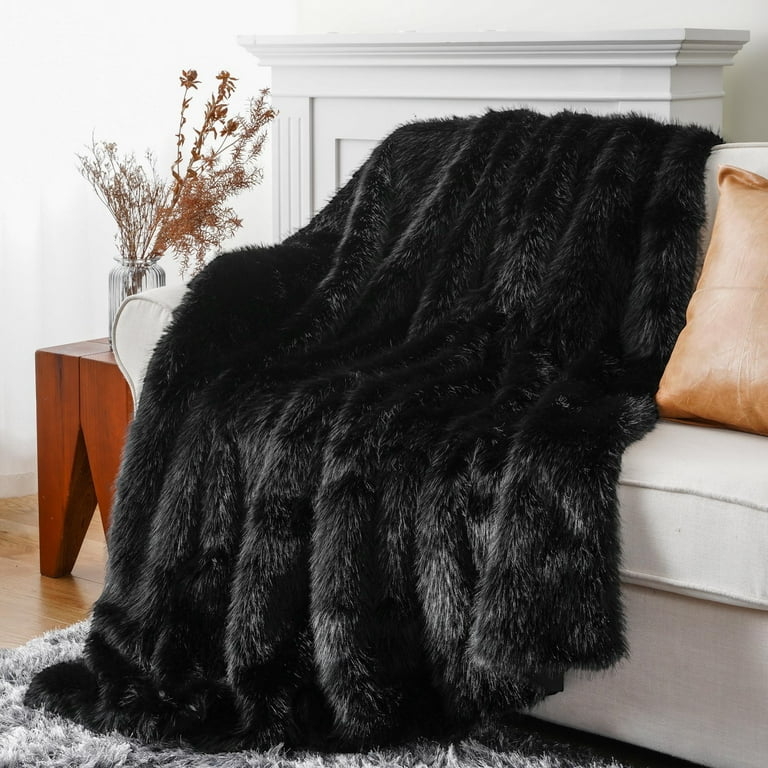 Throw Blanket High Pile Texture Shaggy Faux Fur Plush