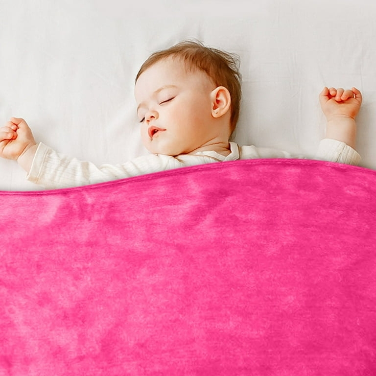 Throw Blanket, Hot Pink Fuzzy Fleece for Vibrant Accents