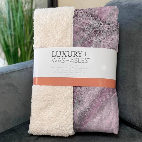 Throw Blanket Ivory Sherpa Texture Dense Pile Cozy Throw