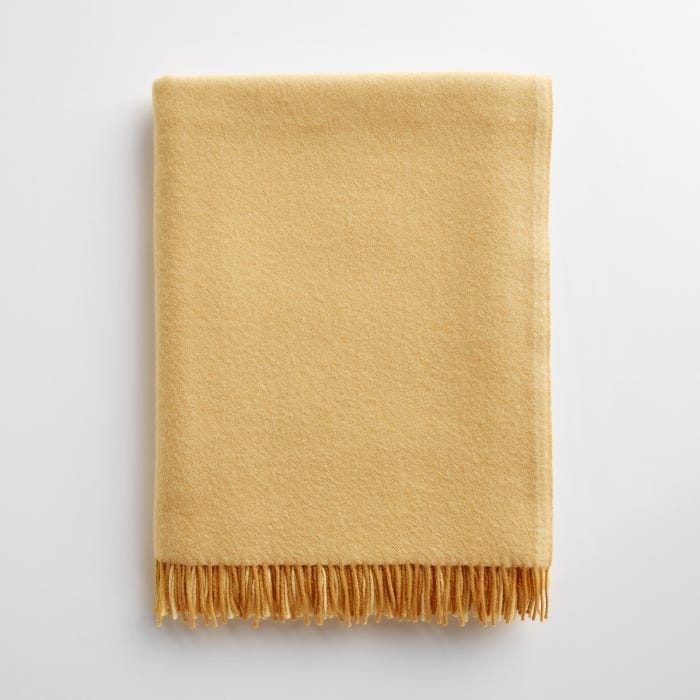 Throw Blanket, Large-Scale Geometric Print, Woven, Mustard Yellow