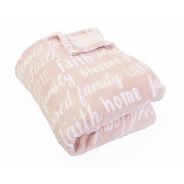 Throw Blanket Loft Fleece Cream Family Themed Typography Sentimental