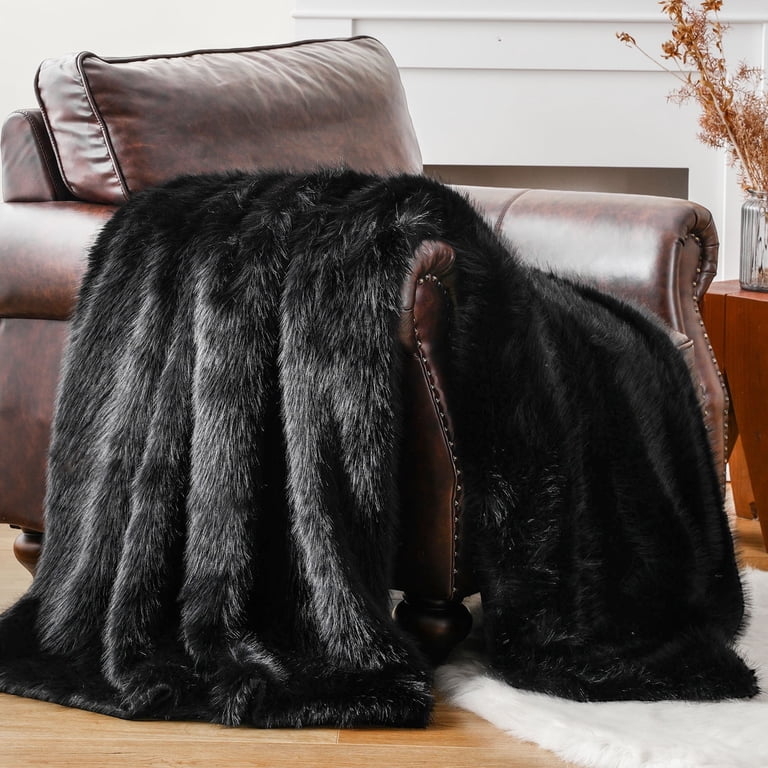 Throw Blanket Long Pile Faux Fur Shaggy Plush Decorative
