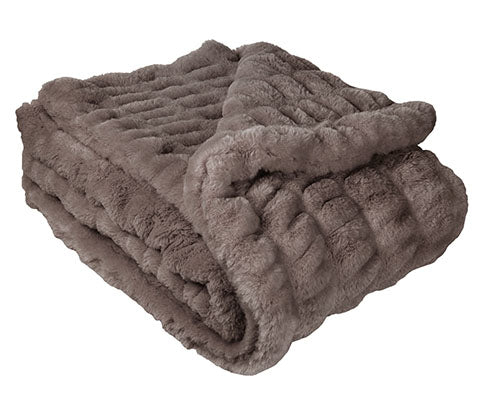 Throw Blanket, Lustrous Silver Grey Faux Fur for Elegant Bedding