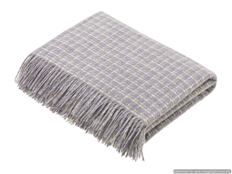 Throw Blanket Marble Pattern Twisted Fringe Wool Woven Grey