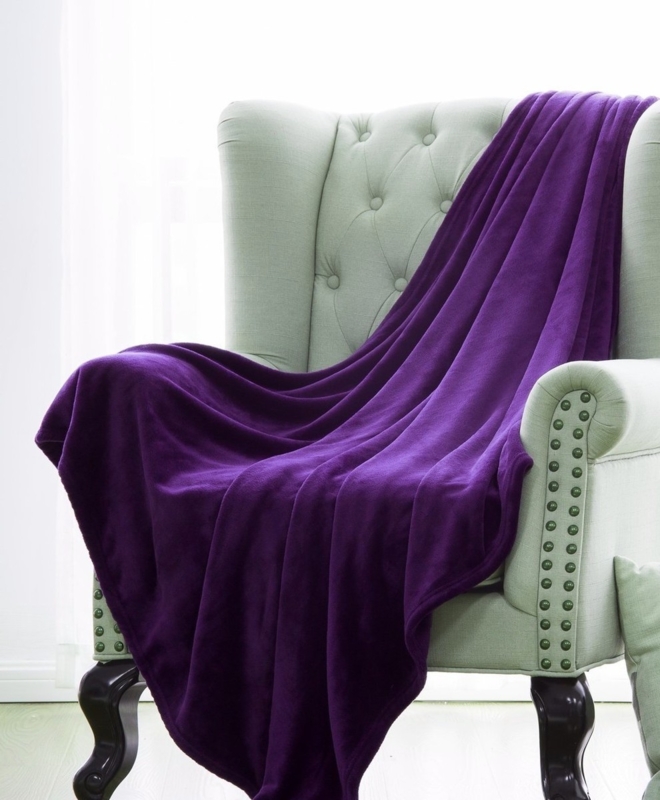 Throw Blanket, Microlight Plush Fleece, Vibrant Sofa Accent, Contemporary