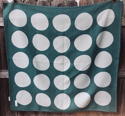 Throw Blanket Mint Green Mod Style Fringed Edges