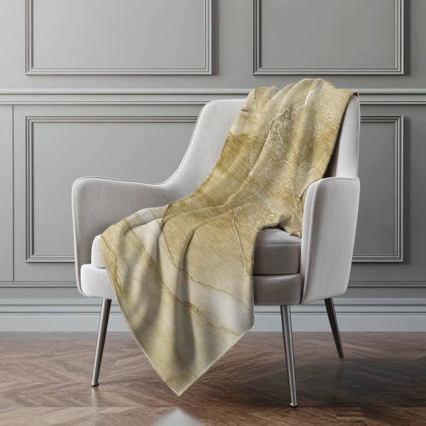 Throw Blanket: Modern Abstract Painterly Pattern, Purple Sherpa Fleece.
