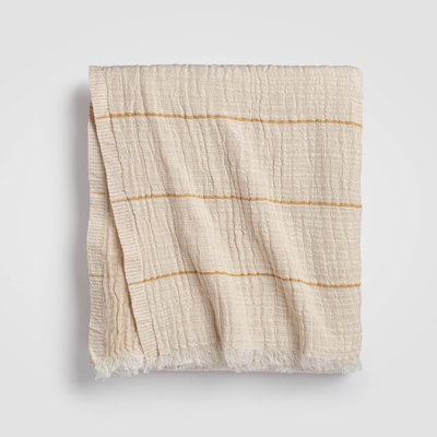 Throw Blanket Multi-colored Stripes Fringed Boho Living Room