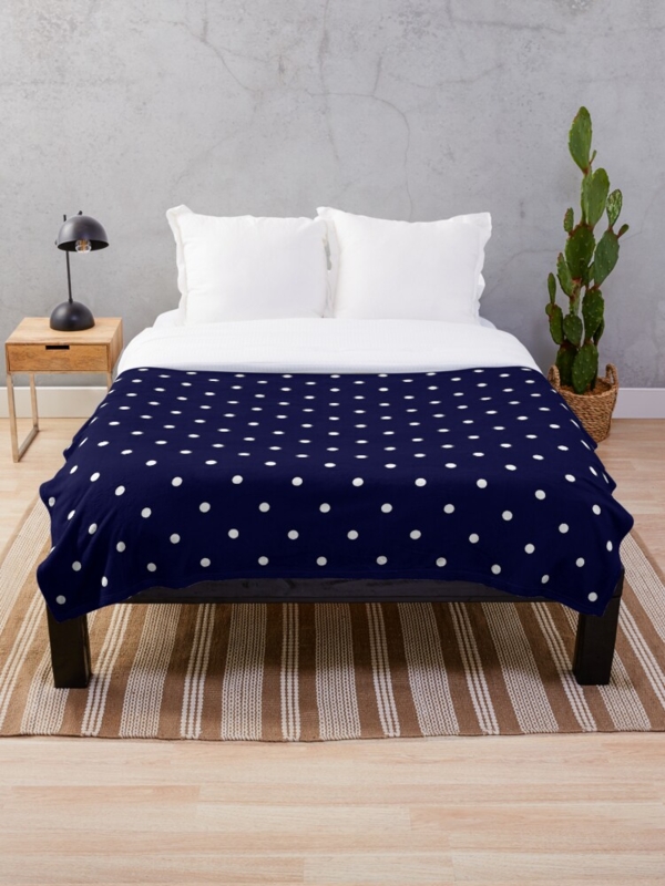 Throw Blanket Navy Blue Classic Style Matte Finish