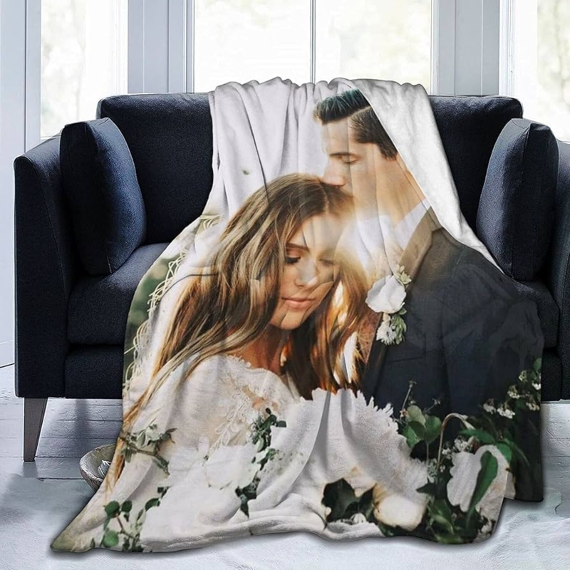 Throw Blanket Photo Collage Custom Print Personalized Memory Decor