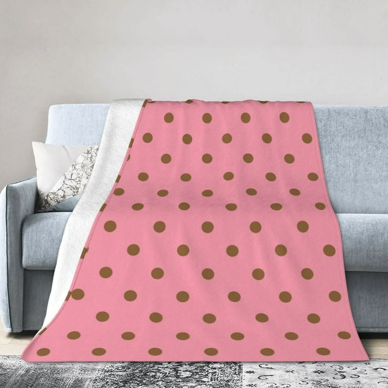 Throw Blanket Pink Leopard Spots Micro Fleece Whimsical