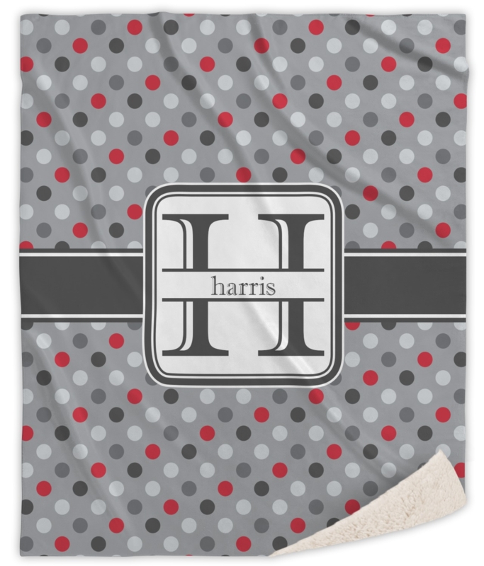 Throw Blanket Red and Gray Palette Sherpa Reverse Modern