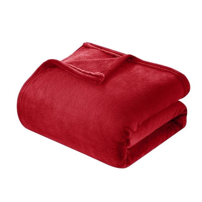 Throw Blanket, Red Embossed Greek Key Pattern, Soft Fleece