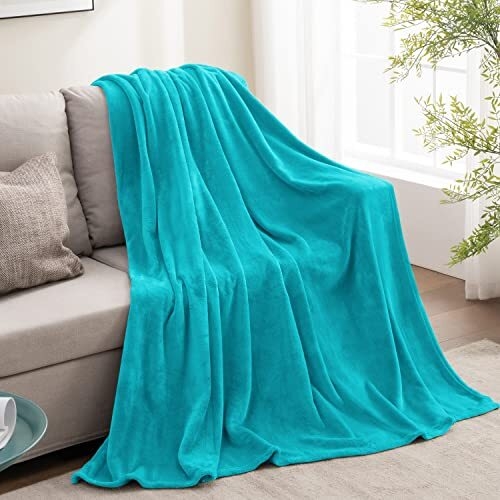 Throw Blanket, Reversible Sherpa Lining, Vibrant Plush Fleece, Warm Sofa