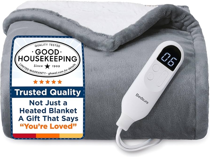 Throw Blanket, Ribbed Flannel Texture, Electric Heating Essentials.