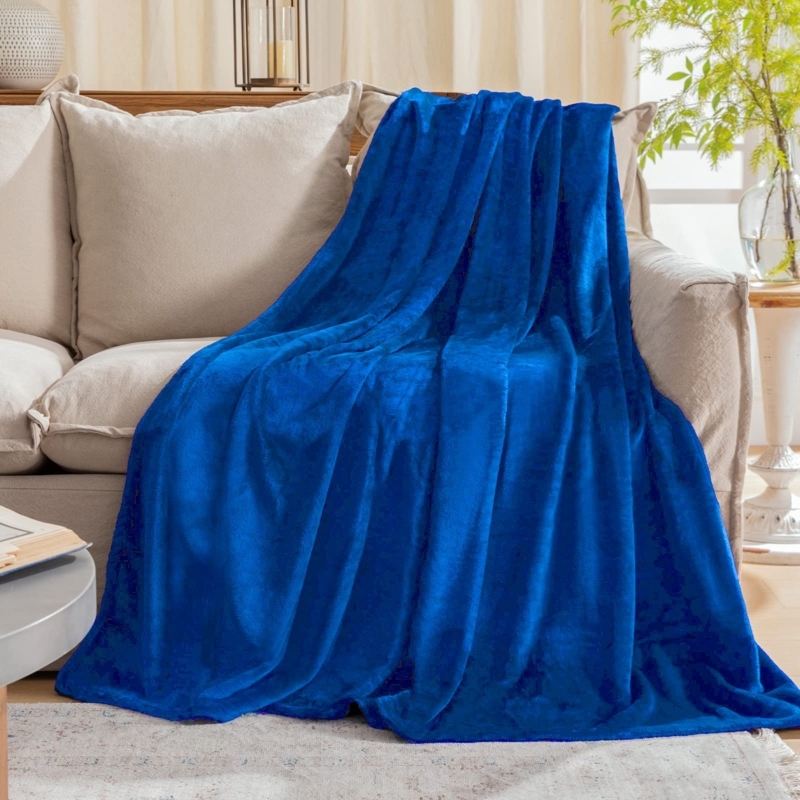 Throw Blanket, Royal Blue, Plush, Saturated Color Accent