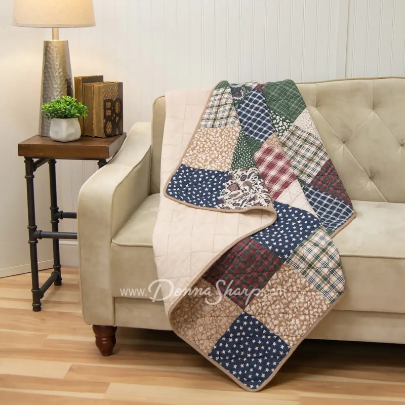 Throw Blanket Rustic Paisley Quilted Finished Border Farmhouse Decor
