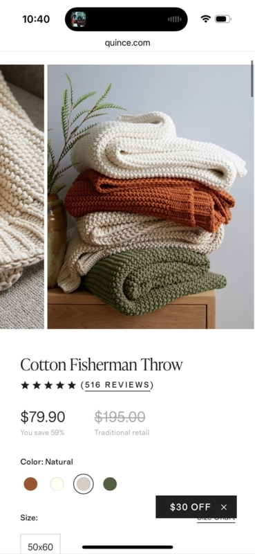 Throw Blanket Sage Green Waffle Weave, Textured Fringed Edge Detail