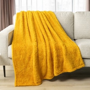 Throw Blanket, Shaggy Fleece, Reversible, Burnt Orange