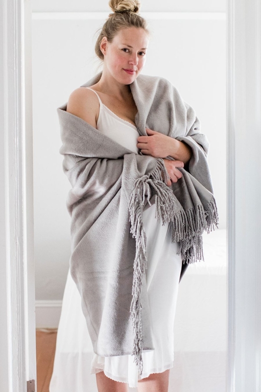 Throw Blanket Silver Dual Texture Silk Fleece Blend Heavy Pile Luxury