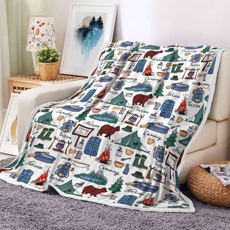 Throw Blanket: Soft Plush Blanket for Sofa with Fleece-Like Texture