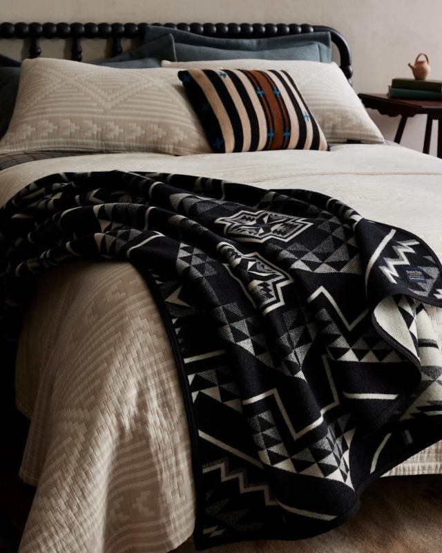 Throw Blanket Southwestern Geometric Woven Fabric Rustic Bedding