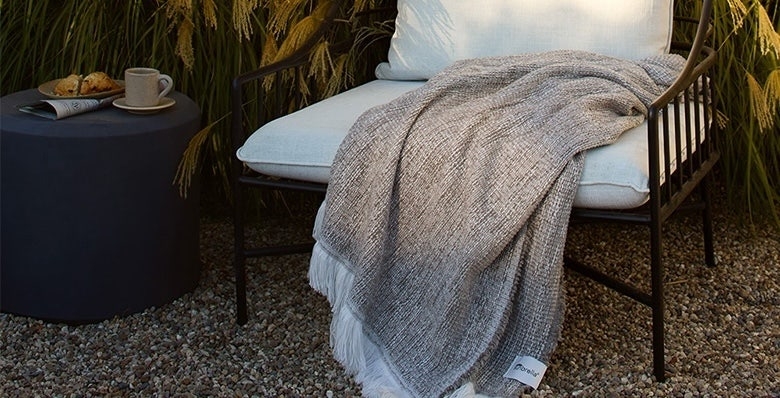 Throw Blanket Stack for Layered Textile Living Room Styling