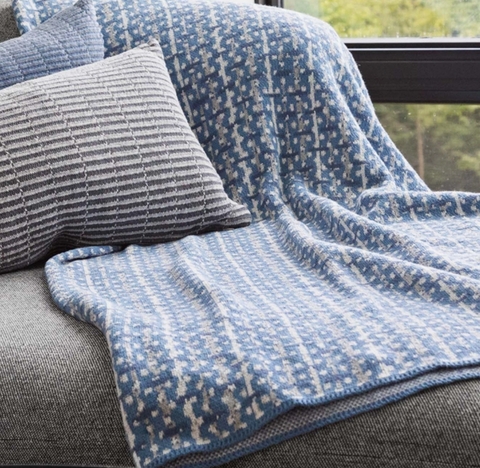 Throw Blanket Textured Knit Geometric Retro Tassels