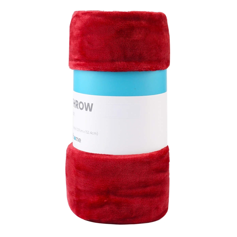 Throw Blanket Vibrant Red High Pile Plush Microfiber Bold Accent Decor
