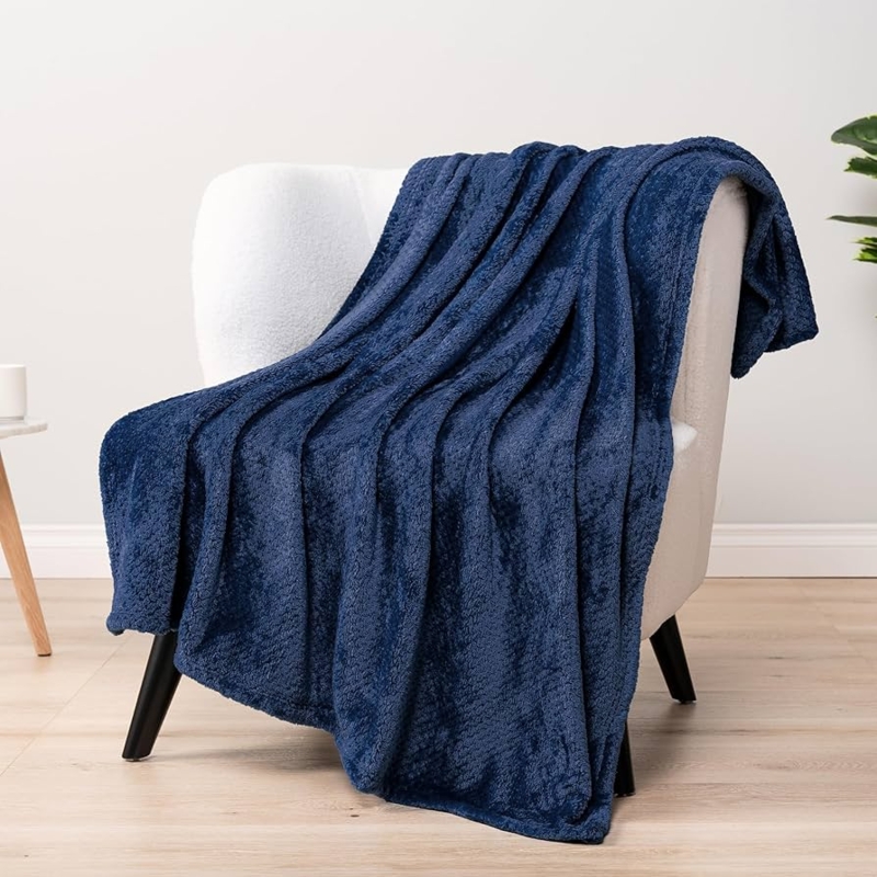 Throw Blanket Waffle Texture Fleece for Cozy Knit Blanket Styling