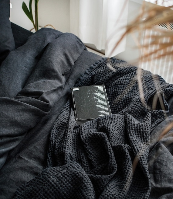 Throw Blanket Waffle Weave Minimalist Bedroom Texture