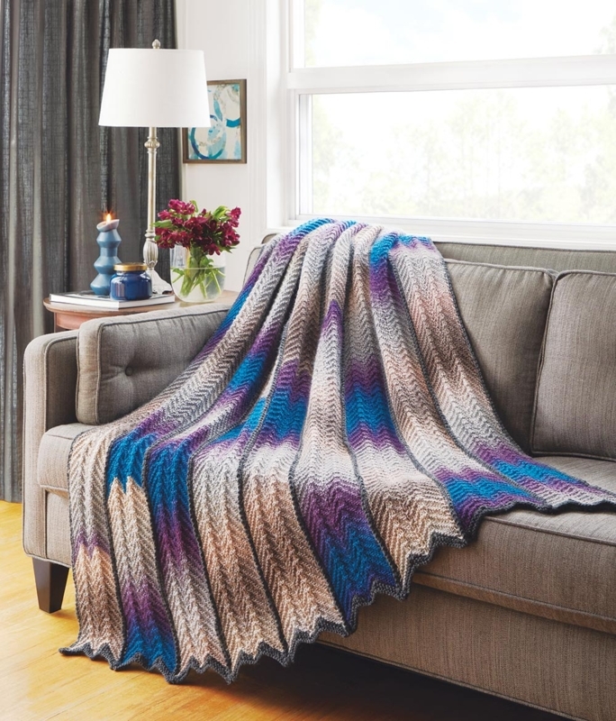 Throw Blanket: White and Gray Woven Chevron for Modern Farmhouse Styling