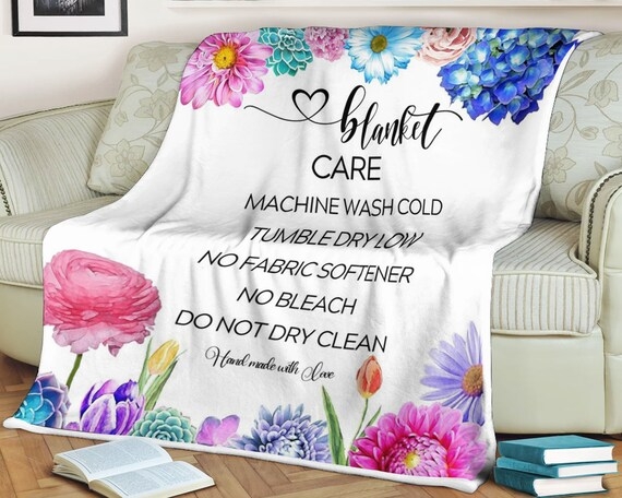 Throw Blanket Wildflower Print Care Instructions Floral Fleece