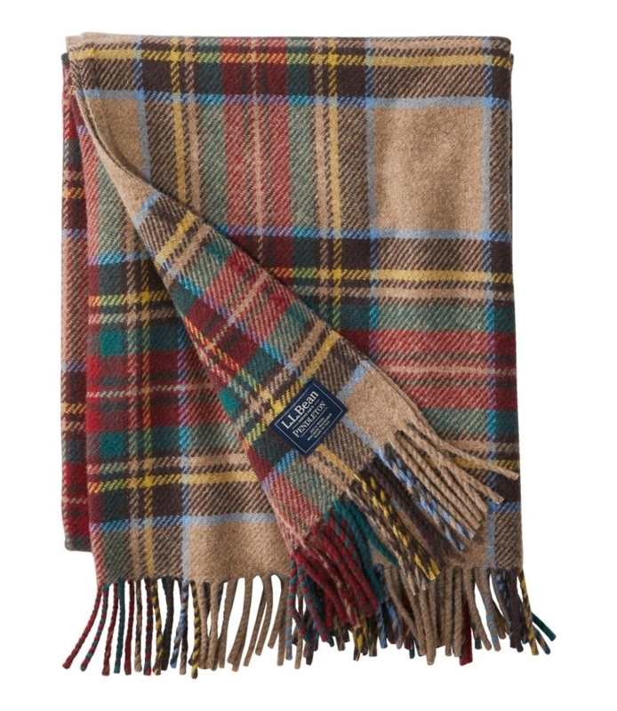 Throw Blanket Wool Like Buffalo Check Plaid Red Black Fringed