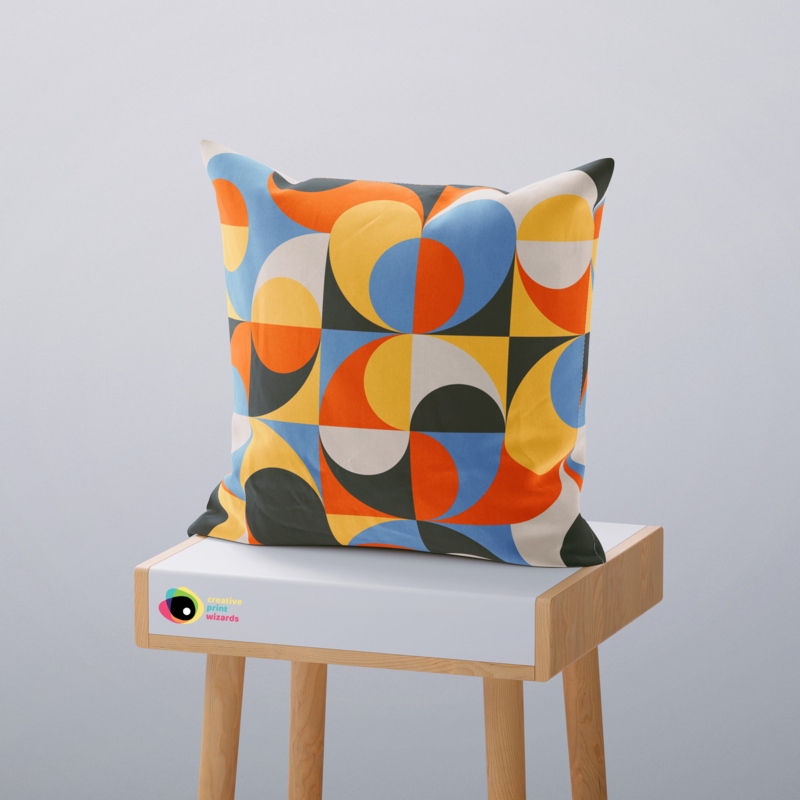 Throw Pillow 70s Scandinavian Pattern Earth Tone Palette Orange Brown