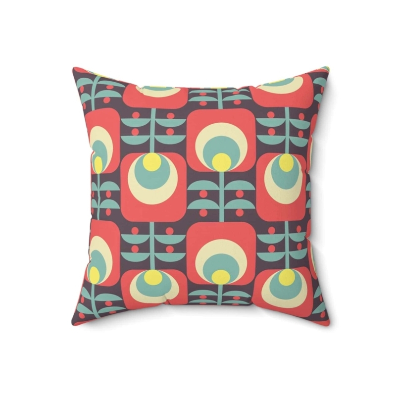 Throw Pillow Abstract Mcm Pattern Earthy Color Palette Mid Century