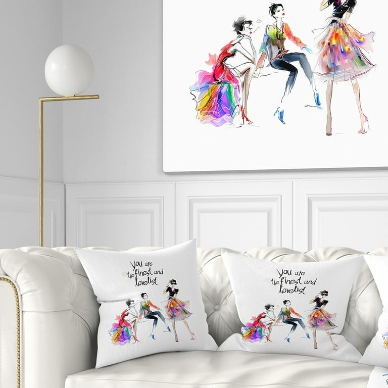 Throw Pillow Abstract Portrait Vibrant Multi Color Artistic Modern