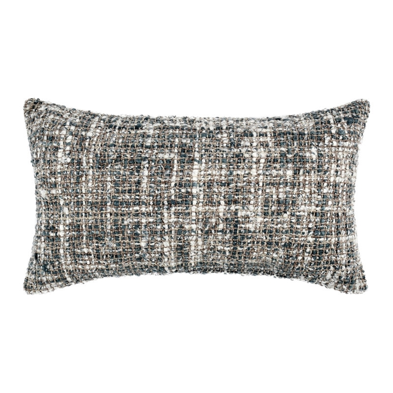 Throw Pillow Abstract Woven Pattern Blue Cream Coastal Decor