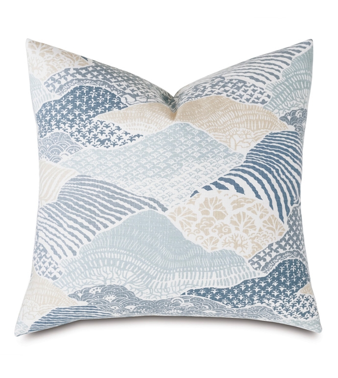 Throw Pillow accented with Abstract Line Work, Piped Trim and Weave