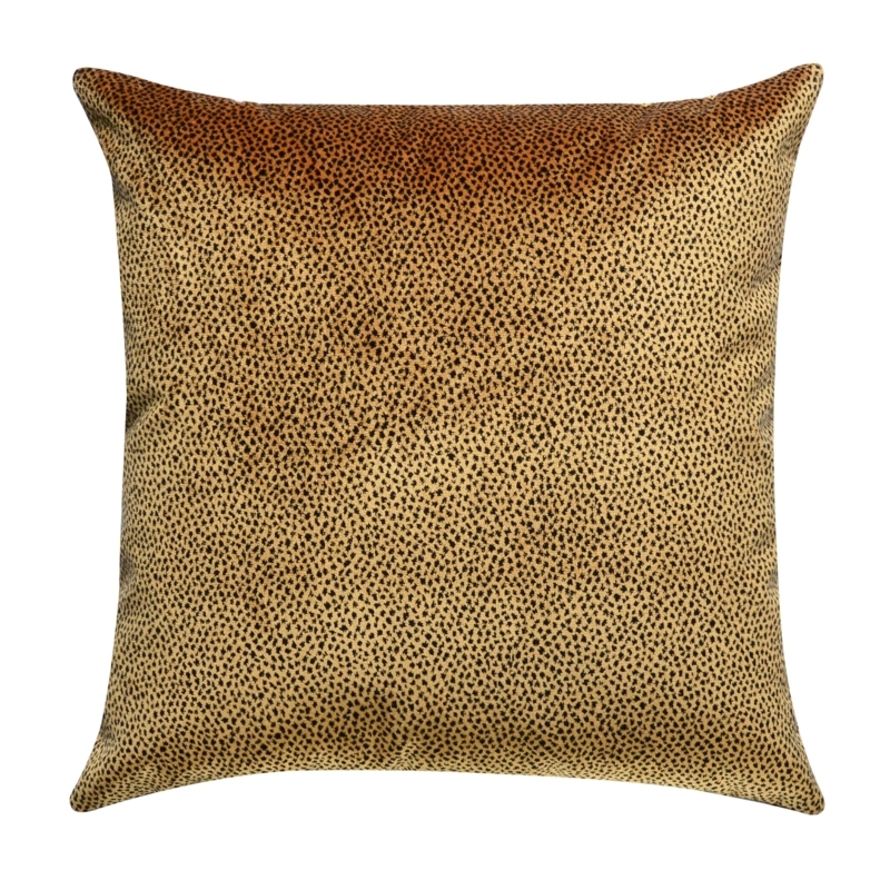 Throw Pillow Amber Cheetah Print Piped Edges Maximalist Decor