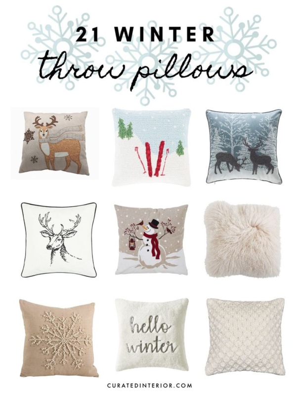 Throw Pillow Assortment Mixed Textures Scandinavian Style