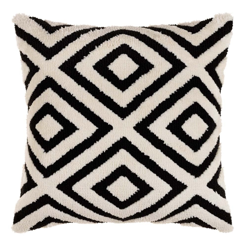 Throw Pillow Black and White Geometric Maze Pattern Graphic Contemporary.
