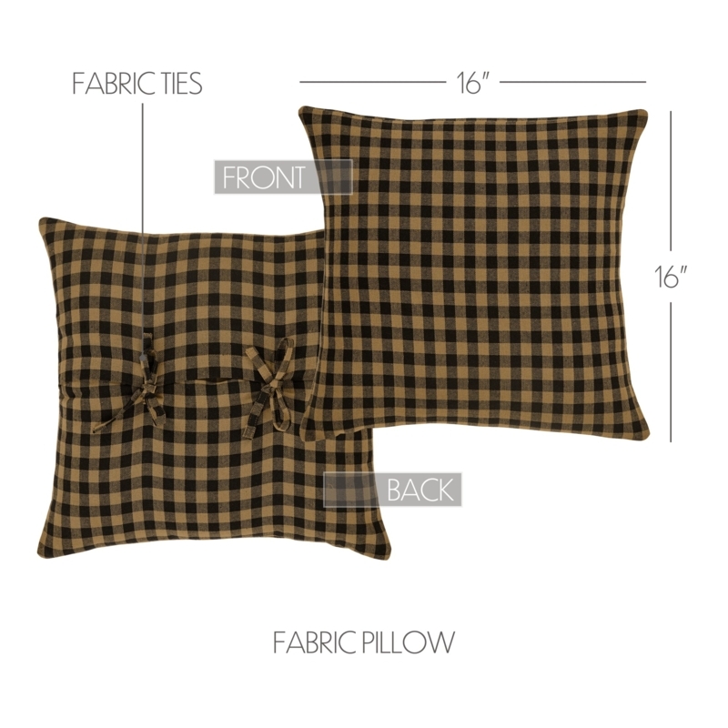 Throw Pillow, Black & White Gingham Check Square Modern Farmhouse