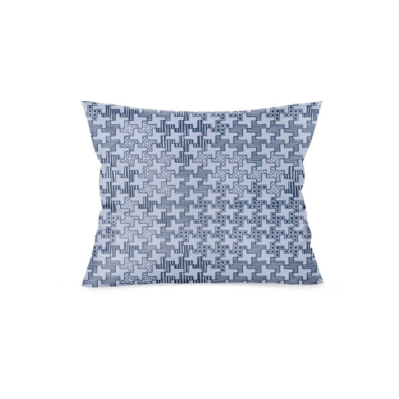 Throw Pillow Blazer Blue Stylized Houndstooth Geometric Print